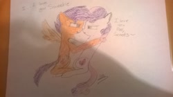 Size: 2592x1456 | Tagged: safe, artist:fifthcru5ader, character:scootaloo, character:sweetie belle, species:pegasus, species:pony, ship:scootabelle, female, lesbian, older, shipping, traditional art