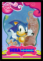 Size: 724x1018 | Tagged: dead source, safe, artist:ikuntyphoon, character:sonic the hedgehog, crossover, sonic the hedgehog (series), trading card