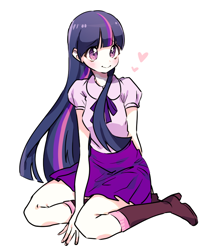 Size: 700x852 | Tagged: safe, artist:nitronic, character:twilight sparkle, species:human, female, heart, humanized, solo