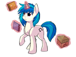 Size: 1024x768 | Tagged: safe, artist:itstaylor-made, character:dj pon-3, character:vinyl scratch, cd, colored sketch, female, magic, solo, wrong eye color