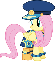 Size: 5000x5489 | Tagged: safe, artist:pilot231, character:fluttershy, episode:testing testing 1-2-3, g4, my little pony: friendship is magic, absurd resolution, admiral fairy flight, ancient wonderbolts uniform, clothing, costume, female, hat, pilot, simple background, solo, transparent background, vector