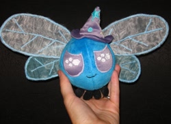 Size: 2424x1761 | Tagged: safe, artist:whiteheather, character:trixie, clothing, custom, hand, hat, irl, parasprite, paraspritized, photo, plushie, species swap, trixie's hat
