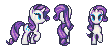 Size: 112x48 | Tagged: safe, artist:pix3m, character:rarity, animated, female, pixel art, simple background, sprite, transparent background, trotting