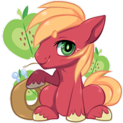 Size: 400x400 | Tagged: safe, artist:suzuii, character:big mcintosh, species:earth pony, species:pony, chibi, cute, macabetes, male, simple background, solo, stallion, transparent background