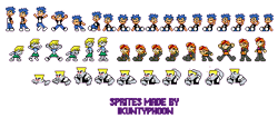 Size: 390x165 | Tagged: safe, artist:ikuntyphoon, character:bulk biceps, character:derpy hooves, character:flash sentry, character:sunset shimmer, my little pony:equestria girls, pixel art, snowflake, sprite