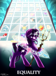 Size: 1996x2698 | Tagged: safe, artist:fuyusfox, character:starlight glimmer, episode:the cutie map, g4, my little pony: friendship is magic, cutie mark vault, female, magic circle, s5 starlight, solo, staff, staff of sameness