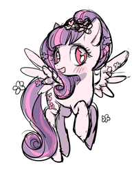Size: 1024x1294 | Tagged: safe, artist:nitronic, oc, oc only, oc:floating s petal, flower, solo