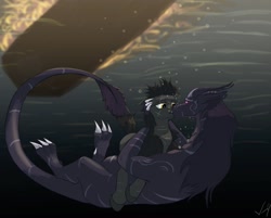 Size: 1280x1029 | Tagged: safe, artist:lucky dragoness, oc, oc only, species:dragon, explicit source, kissing, underwater