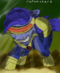 Size: 1050x1282 | Tagged: safe, artist:ratwhiskers, character:blues, character:noteworthy, species:pony, cyclops, cyclops (marvel comics), donny swineclop, parody, visor, x-men