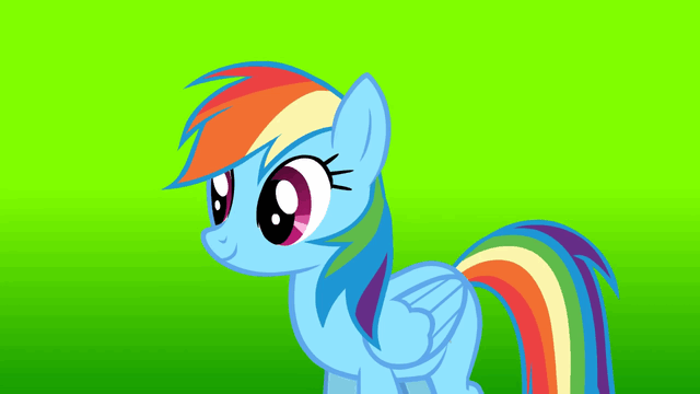 Size: 640x360 | Tagged: safe, artist:viva reverie, character:rainbow dash, animated, caption, explosion, female, honk, image macro, immatoonlink, meme, missing ear, open mouth, rainbow dash's ear explodes and then she honks like a goose, wat
