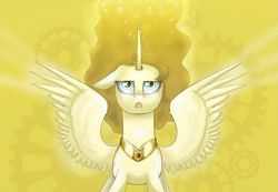 Size: 1023x707 | Tagged: safe, artist:amber flicker, oc, oc only, oc:princess of time, species:alicorn, species:pony, alicorn oc, gears
