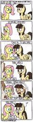 Size: 900x3269 | Tagged: safe, artist:timsplosion, character:fluttershy, character:wild fire, oc, oc:jayson thiessen, species:earth pony, species:pegasus, species:pony, behind the scenes, comic, cup, jayson thiessen, no pupils, sibsy, the stare