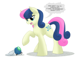 Size: 1980x1440 | Tagged: safe, artist:itstaylor-made, character:bon bon, character:sweetie drops, episode:slice of life, g4, my little pony: friendship is magic, bon bond, episode 100, interrogation, parasprite