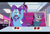 Size: 1280x880 | Tagged: safe, artist:digoraccoon, character:maud pie, character:trixie, species:pony, species:unicorn, ship:mauxie, apple, booth, crossover, diner, female, food, keystone motel, lesbian, mare, plate, ruby (steven universe), sapphire (steven universe), scene interpretation, shipping, steven universe, yelling