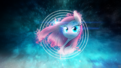 Size: 1600x900 | Tagged: safe, artist:antylavx, artist:leadhooves, artist:slyfoxcl, edit, character:pinkamena diane pie, character:pinkie pie, species:pony, bedroom eyes, chest fluff, glow, lens flare, vector, wallpaper, wallpaper edit