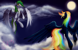 Size: 1280x828 | Tagged: safe, artist:xormak, oc, oc only, cloud, cloudy, moon