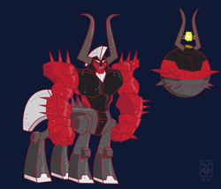 Size: 3300x2829 | Tagged: safe, artist:inspectornills, character:lord tirek, species:centaur, crossover, male, mark acheson, robot, solo, transformers, unicron, voice actor joke