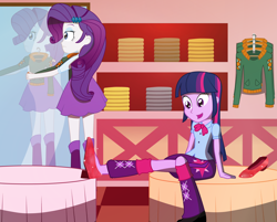 Size: 3732x3000 | Tagged: safe, artist:amante56, character:rarity, character:twilight sparkle, character:twilight sparkle (alicorn), species:alicorn, my little pony:equestria girls, clothing, feet, ruby slippers, shoes, the wizard of oz