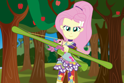 Size: 3000x2000 | Tagged: safe, artist:amante56, character:fluttershy, equestria girls:friendship games, g4, my little pony: equestria girls, my little pony:equestria girls, archery, arrow, bow (weapon), bow and arrow, female, looking at you, solo