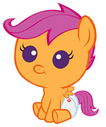 Size: 2360x2816 | Tagged: safe, artist:megarainbowdash2000, character:scootaloo, species:pegasus, species:pony, diaper, female, foal, solo