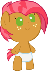 Size: 521x775 | Tagged: safe, artist:megarainbowdash2000, character:babs seed, diaper, female, foal, solo