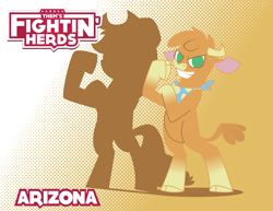 Size: 3300x2550 | Tagged: safe, artist:inspectornills, community related, character:applejack, character:arizona cow, species:cow, fighting is magic, them's fightin' herds, bandana, cloven hooves, female, shadow