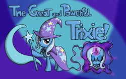 Size: 1024x643 | Tagged: safe, artist:quarium, character:trixie, species:pony, species:unicorn, female, great and powerful, mare, solo
