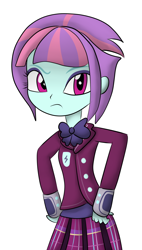 Size: 1700x3000 | Tagged: safe, artist:graytyphoon, character:sunny flare, equestria girls:friendship games, g4, my little pony: equestria girls, my little pony:equestria girls, bow tie, clothing, crystal prep academy, crystal prep academy uniform, crystal prep shadowbolts, female, pleated skirt, school uniform, skirt, solo, wristband