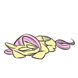 Size: 500x500 | Tagged: safe, artist:atmoatatpart3randomstarwarstitle, character:fluttershy, species:pegasus, species:pony, eyes closed, female, folded wings, mare, prone, simple background, sleeping, solo, white background, wings
