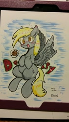Size: 720x1280 | Tagged: safe, artist:doubt, character:derpy hooves, species:pegasus, species:pony, female, mare, solo, traditional art