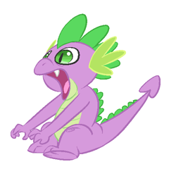 Size: 500x500 | Tagged: dead source, safe, artist:atmoatatpart3randomstarwarstitle, character:spike, species:dragon, male, open mouth, raised tail, simple background, solo, tail, white background