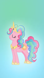 Size: 640x1136 | Tagged: safe, artist:marikaefer, character:pinkie pie, character:princess celestia, fusion, ponied up, xk-class end-of-the-world scenario