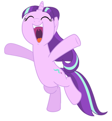 Size: 6644x7200 | Tagged: safe, artist:greenmachine987, character:starlight glimmer, species:pony, species:unicorn, episode:the cutie re-mark, absurd resolution, cute, eyes closed, female, glimmerbetes, happy, it happened, mare, midair, open mouth, photoshop, redemption, reformed, simple background, solo, transparent background, vector