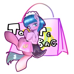Size: 599x600 | Tagged: safe, artist:doubt, species:earth pony, species:pony, episode:crusaders of the lost mark, g4, my little pony: friendship is magic, background pony, clothing, maid, solo, tote bag (character)