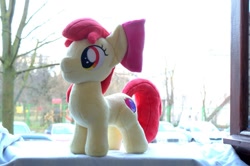 Size: 1235x821 | Tagged: safe, artist:egalgay, character:apple bloom, species:pony, cutie mark, female, filly, handmade, irl, photo, plushie, solo, the cmc's cutie marks