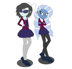 Size: 5232x4952 | Tagged: safe, artist:t-mack56, base used, character:neon lights, character:pokey pierce, character:rising star, oc:poppy pin, equestria girls:friendship games, g4, my little pony: equestria girls, my little pony:equestria girls, absurd resolution, background human, bright shine, clothing, crystal prep academy, crystal prep academy uniform, equestria guys, hair bow, male, pigtails, rule 63, school uniform, simple background, transparent background, vector