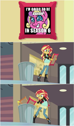 Size: 557x941 | Tagged: safe, artist:srsishere, edit, character:princess skyla, character:sunset shimmer, my little pony:equestria girls, spoiler:s06, drama, exploitable meme, flurry heart drama, into the trash it goes, meme, nope, reaction image, trash can, truth