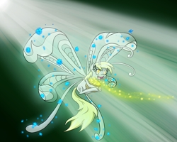 Size: 1500x1200 | Tagged: safe, artist:m_d_quill, character:derpy hooves, species:breezies, breeziefied, cute, derpabetes, diabreezies, female, pollen, solo, species swap