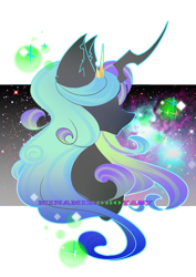 Size: 2893x4092 | Tagged: safe, artist:minamikoboyasy, character:queen chrysalis, species:changeling, female, profile, solo