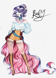 Size: 4787x6659 | Tagged: safe, artist:minamikoboyasy, character:rarity, species:human, absurd resolution, female, humanized, solo