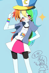 Size: 811x1200 | Tagged: safe, artist:lotte, character:rainbow dash, character:twilight sparkle, my little pony:equestria girls, female, pixiv, solo