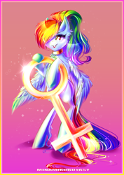Size: 2893x4092 | Tagged: safe, artist:minamikoboyasy, character:rainbow dash, species:pony, bipedal, female, female symbol, solo