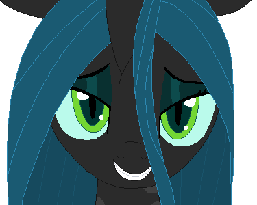 Size: 375x300 | Tagged: safe, artist:tomdantherock, character:queen chrysalis, species:changeling, animated, bedroom eyes, blinking, changeling queen, female, gif, simple background, smiling, solo, transparent background
