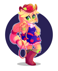 Size: 877x1077 | Tagged: safe, artist:sharmie, character:applejack, my little pony:equestria girls, fall formal outfits, female, ponied up, solo