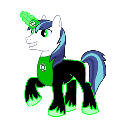 Size: 1152x1152 | Tagged: safe, artist:motownwarrior01, artist:sakatagintoki117, character:shining armor, dc comics, green lantern, green lantern (comic), green lantern corps, horn ring, male, simple background, solo, transparent background