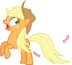 Size: 3958x3575 | Tagged: safe, artist:livehotsun, character:applejack, female, hair tie, loose hair, simple background, solo, transparent background, vector, wardrobe malfunction
