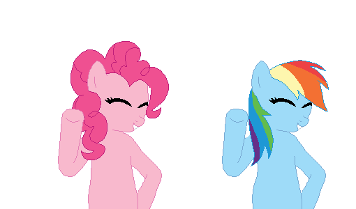 Size: 510x300 | Tagged: safe, artist:tomdantherock, character:pinkie pie, character:rainbow dash, animated, caipirinha, dancing, female, simple background, transparent background