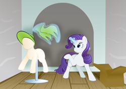 Size: 1240x877 | Tagged: safe, artist:alixnight, character:rarity, episode:the saddle row review, g4, my little pony: friendship is magic, box, clothing, mannequin, pony mannequin, vector