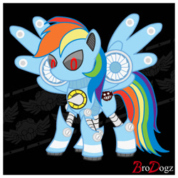Size: 1500x1500 | Tagged: safe, artist:brodogz, character:rainbow dash, crossover, female, metal dash, solo, sonic the hedgehog (series)