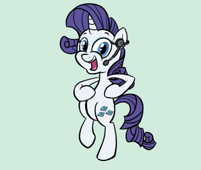 Size: 650x550 | Tagged: safe, artist:flavinbagel, character:rarity, species:pony, species:unicorn, animated, ask, ask gamer ponies, bipedal, dancing, female, gif, headset, mare, open mouth, simple background, solo